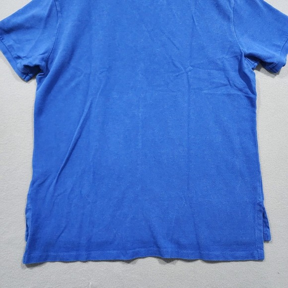 Polo Ralph Lauren Polo Shirt Mens XL Blue Solid Custom Fit 100% Cotton Vintage - Picture 15 of 16